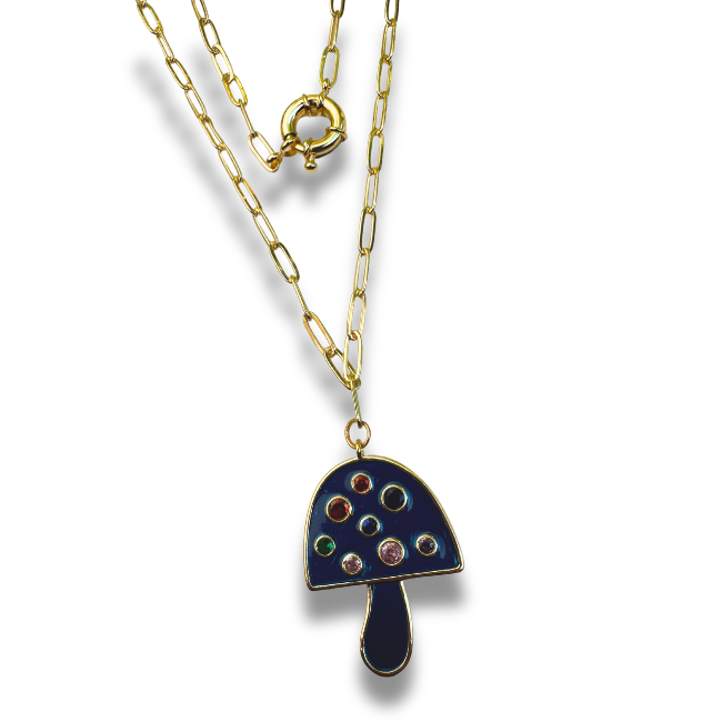 Necklace Hongo Indigo cadena grande