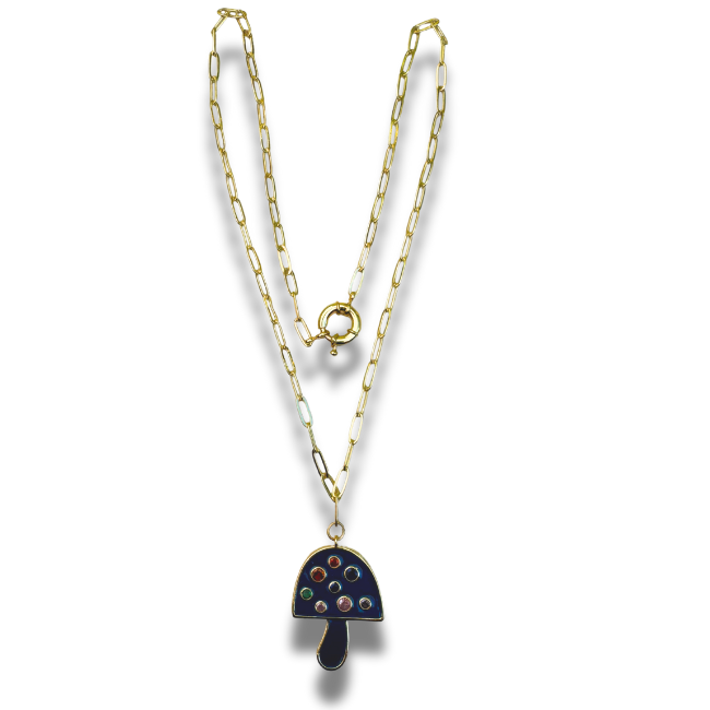 Necklace Hongo Indigo cadena grande